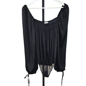 Free People Black Bodysuit